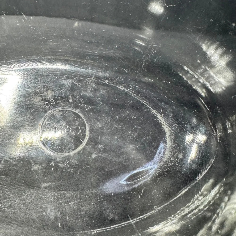 Vintage Pyrex 043 Clear Glass Oval Casserole Dish with Lid 1.5 Quart USA Made‎
